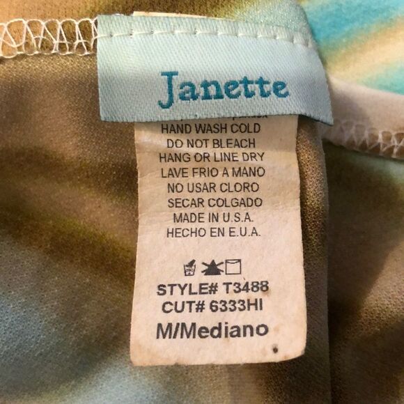 Janette Vintage 1990s Y2K Beachy Sleeveless Top Or Swim Cover Up Medium - Picture 8 of 8